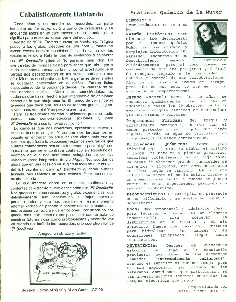 "El Decibelio Edición Especial", mayo 10, 1999, página 6