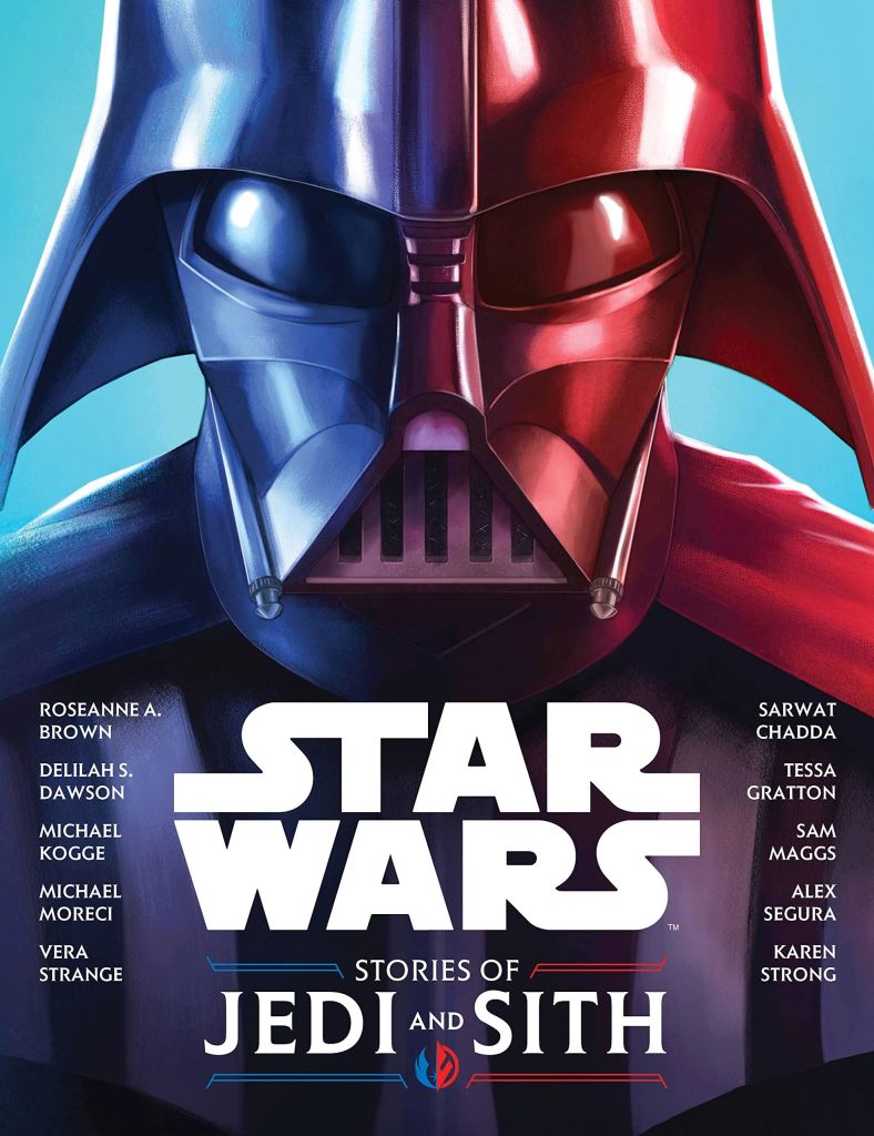 Portada de la antología "Star Wars: Stories of Jedi and Sith" mostrando a Darth Vader en tonos azules y rojos.